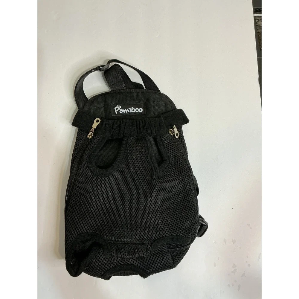 Pawaboo Pet Carrier Backpack Small Dog Cat Legs Out Front Travel Bag Black M